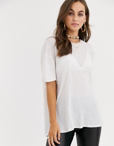 Футболка с контрастной отделкой Free People-Розовый