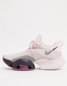 nike training air zoom fearless trainers in rose gold