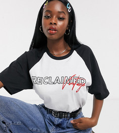 Футболка с рукавами реглан и принтом логотипа Reclaimed Vintage inspired-Белый