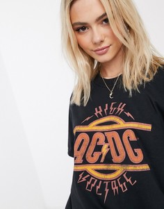 Свободная футболка с принтом AC/DC Daisy Street-Черный