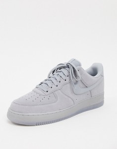 Серые замшевые кроссовки Nike Air Force 1 07 BQ4329-001-Серый
