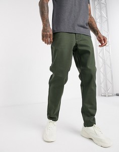 Зауженные брюки цвета хаки Selected Homme-Зеленый