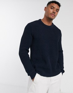 Темно-синий джемпер с заниженной линией плеч Jack & Jones Originals