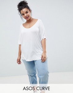 Белая футболка ASOS DESIGN Curve-Белый