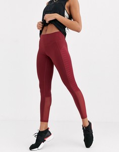 Леггинсы с сетчатыми вставками Reebok-Красный