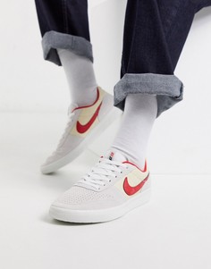 Кремовые/красные кроссовки Nike SB Team-Белый