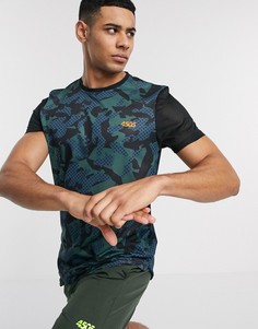 Спортивная футболка с камуфляжным принтом ASOS 4505-Мульти