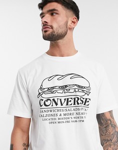 Белая футболка с принтом сэндвича Converse-Белый