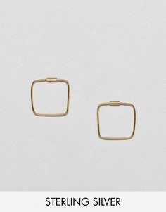 Серебряные позолоченные серьги ASOS DESIGN-Золотой