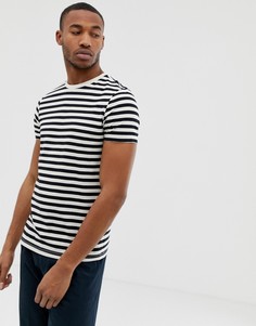 Футболка из органического хлопка в черно-белую полоску ASOS DESIGN-Мульти