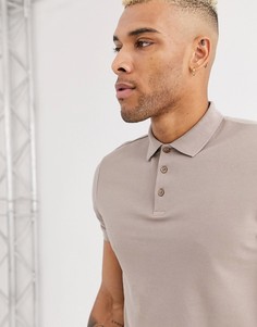 Бежевое поло из органического хлопка ASOS DESIGN-Зеленый