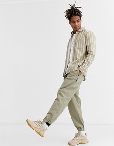 Светло-бежевая рубашка в полоску Topman-Светло-бежевый