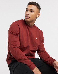Бордовый свитшот из органического хлопка с треугольником ASOS DESIGN-Красный