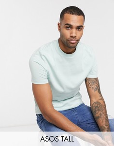 Голубая футболка из органического хлопка с круглым вырезом ASOS DESIGN Tall-Синий