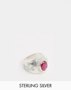 Серебряное кольцо с красным камнем Chained & Able-Серебряный