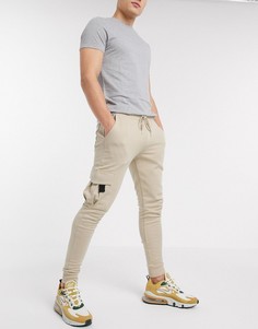 Бежевые джоггеры скинни ASOS DESIGN-Бежевый