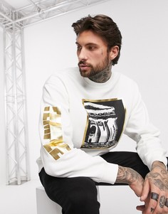 Белый oversized-свитшот с принтом металлик ASOS DESIGN