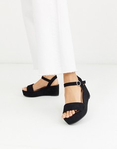 Черные босоножки на плоской платформе ASOS DESIGN-Черный
