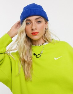 Зеленый свободный oversized-свитшот с логотипом-галочкой Nike