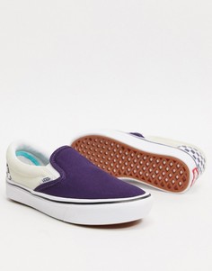 Кроссовки-слипоны с шахматным узором Vans classic-Фиолетовый