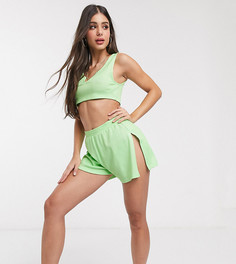 Зеленые пляжные шорты от комплекта из вафельного трикотажа ASOS DESIGN tall-Зеленый