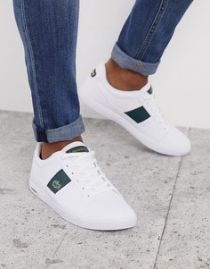 Кроссовки с зелеными полосками Lacoste europa-Белый