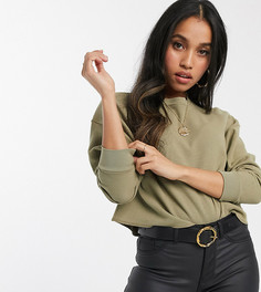 Oversized-свитшот с вафельной текстурой и наружными швами ASOS DESIGN Petite-Зеленый