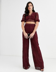 Комбинируемые брюки с кружевом ASOS DESIGN-Красный
