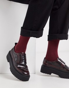 Красные броги из искусственной кожи на массивной подошве ASOS DESIGN-Красный