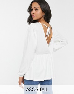 Топ со свободными длинными рукавами и завязкой сзади ASOS DESIGN Tall-Красный