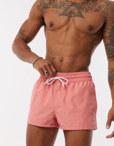 Персиково-розовые суперкороткие шорты для плавания ASOS DESIGN-Розовый