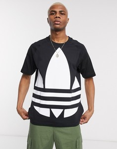 Черная футболка с логотипом-трилистником adidas Originals-Черный