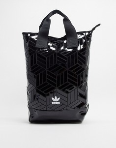 Черная сумка-шоппер с геометрическим принтом и логотипом-трилистником adidas Originals-Черный