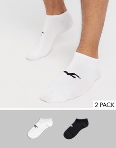Набор из 2 пар носков до щиколотки с логотипом (белые/ черные) Hollister-Белый