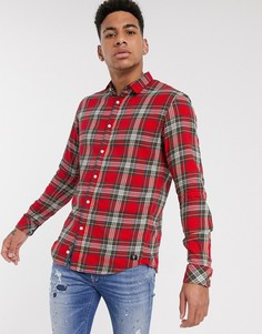 Рубашка в клетку тартан Tom Tailor-Красный
