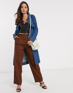 Синий джинсовый тренч с поясом Vero Moda