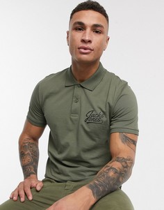 Узкое поло с логотипом Jack & Jones essentials-Зеленый
