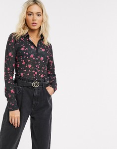 Рубашка на пуговицах с принтом ASOS DESIGN-Мульти