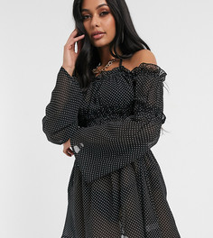 Платье мини с открытыми плечами South Beach-Черный