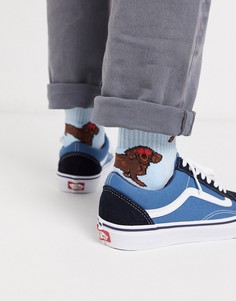 Носки на День св. Валентина с рисунком таксы и сердечек ASOS DESIGN-Мульти