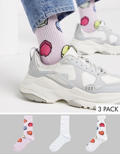 3 пары розовых носков с отделкой ASOS DESIGN-Мульти
