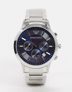 Часы с синим циферблатом Emporio Armani AR2448-Серебряный