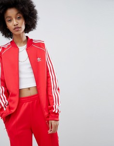 Красная спортивная куртка с тремя полосами adidas Originals adicolor-Красный