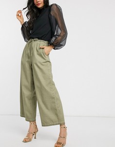 Широкие брюки без застежки ASOS DESIGN-Светло-бежевый