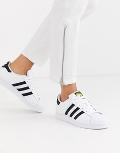 Черно-белые кроссовки adidas Originals Superstar-Белый