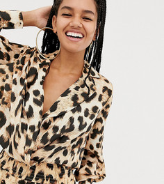 Боди с леопардовым принтом и запахом ASOS DESIGN x LaQuan Smith-Мульти