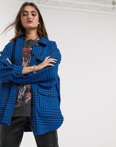Куртка в рубашечном стиле из ткани букле в клетку ASOS DESIGN-Мульти