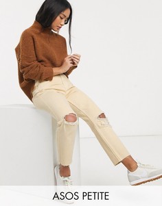 Лимонно-желтые рваные джинсы в винтажном стиле ASOS DESIGN Petite-Желтый
