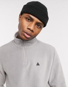 Серый флисовый свитшот с молнией ASOS DESIGN