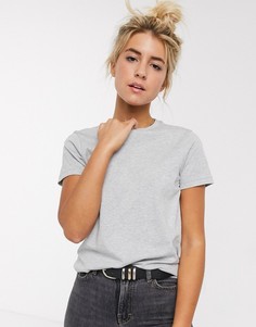 Серая футболка из органического хлопка с круглым вырезом ASOS DESIGN-Серый